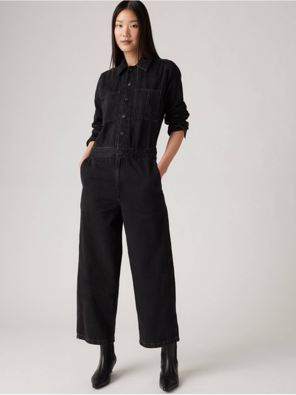 Levis Iconic Black Denim Jumpsuit